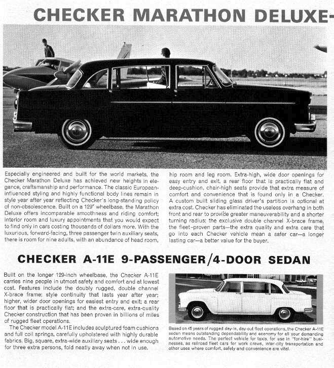 1966 Checker Auto Advertising